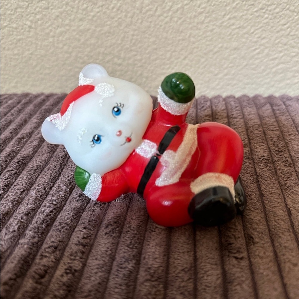 Vintage Fenton Santa bear